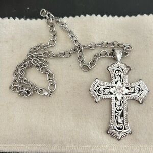 Sterling silver cross necklace